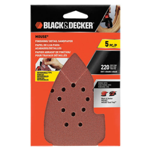 BLACK+DECKER Sandpaper Assortment for Mouse Sander, 220-Grit, 5-Pack  (BDAM220)