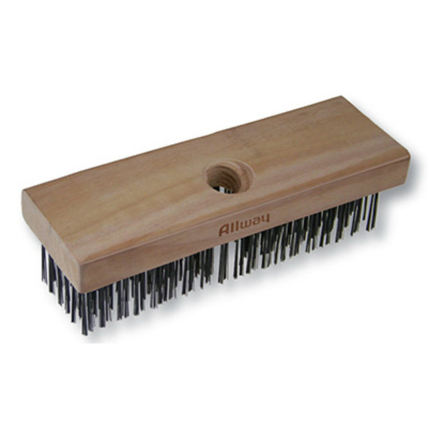 Wire Scratch Brush with Wood Handle and Scraper (Carbon Steel)