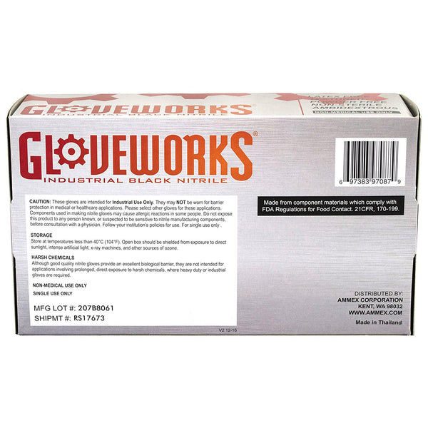 Gloveworks BINPF46100 Black Nitrile Latex Free Disposable Glove, Large –  Toolbox Supply