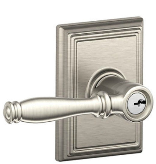 Schlage F51VBIR619ADD Birmingham Keyed Entry Lever, Satin Nickel