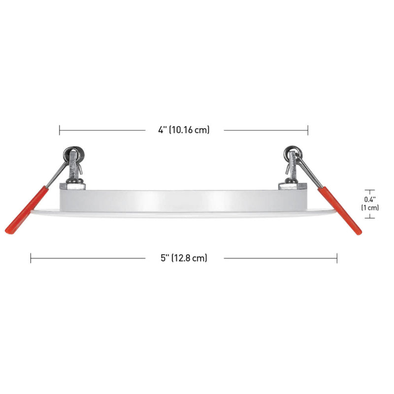 Globe 91497 LED Recessed Ultra Slim/Round Lighting Kit, Frost, White, 4" W