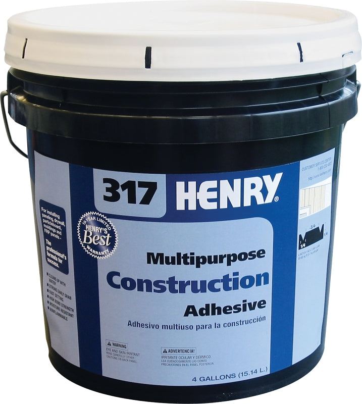 Henry 12039 Construction Adhesive, Off-White, 4 gal, Pail