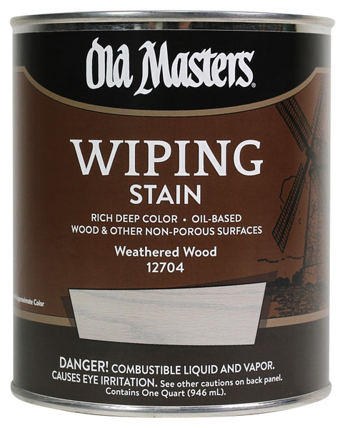 Old Masters 12704 Semi-Transparent Oil-Based Wiping Stain, Weathered Wood, 1 Quart