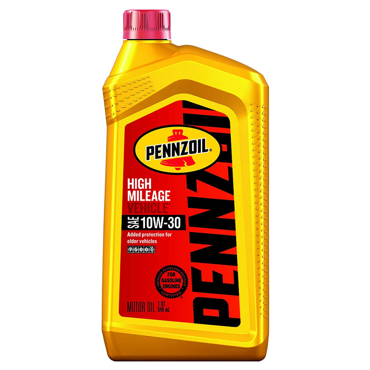 Pennzoil 550022812 High Mileage 10W-30 4-Cycle Synthetic Motor Oil 1 qt 1 pk