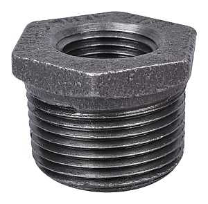 Worldwide 35-1X1/2B Malleable Pipe Bushing, 1"x1/2", Black