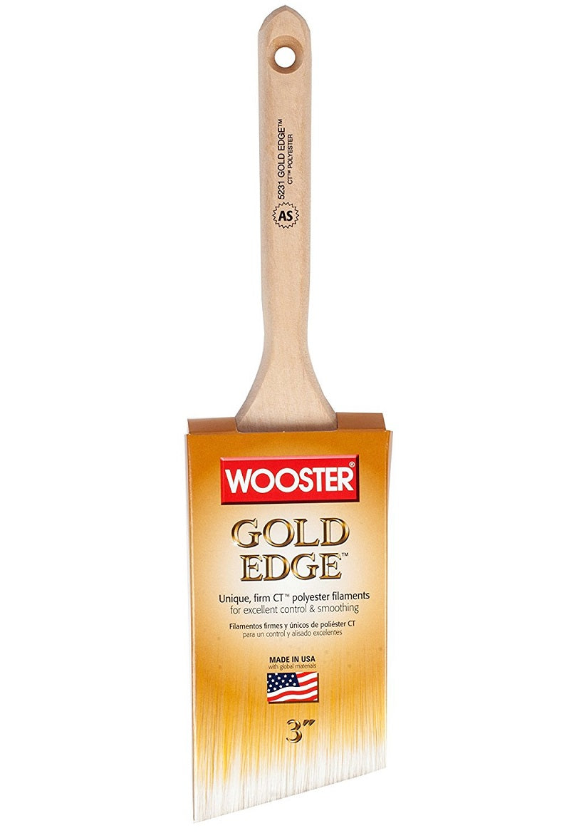 Wooster 5231-3 Gold Edge Angle Brush, 3"