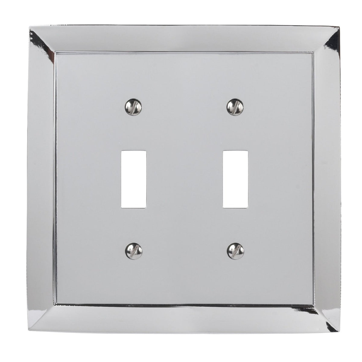 Amertac 61TTCH 2 Toggle Cast Metal Wallplate, Polished Chrome