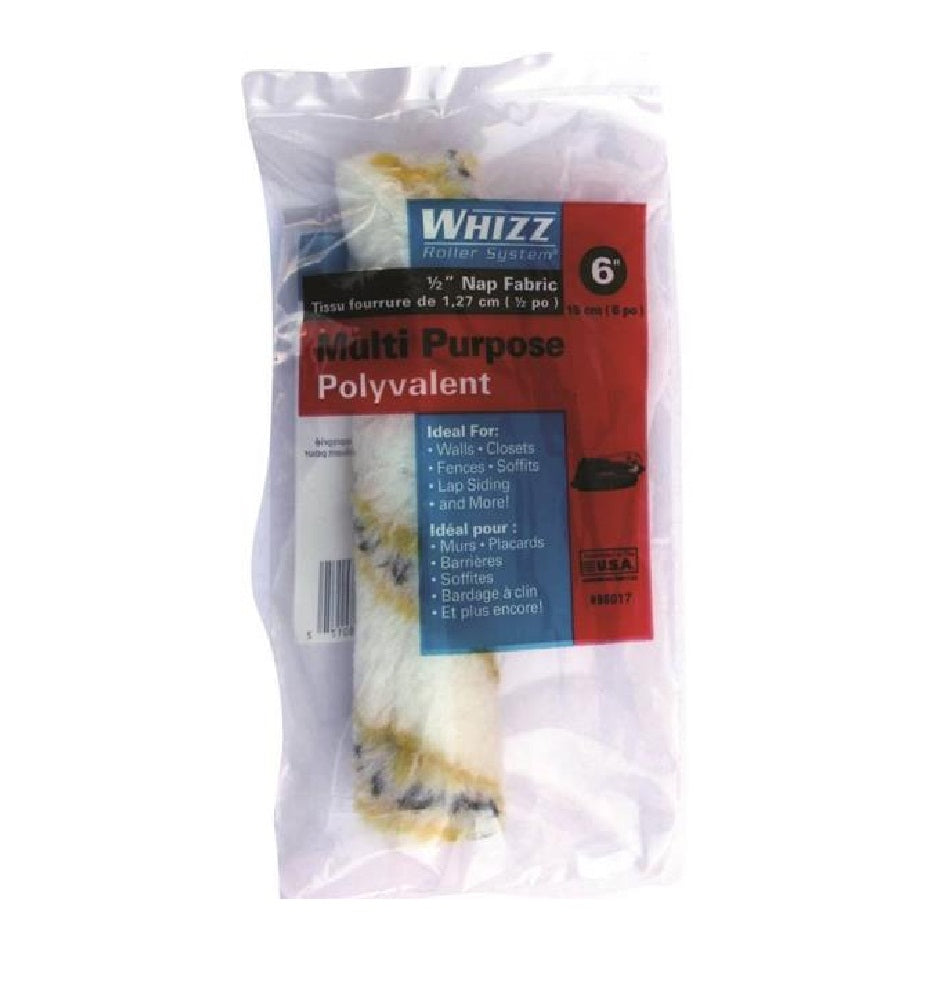 Whizz 98017 Roller Cover Refill, 1/2" Nap, 6" L, Polyamide