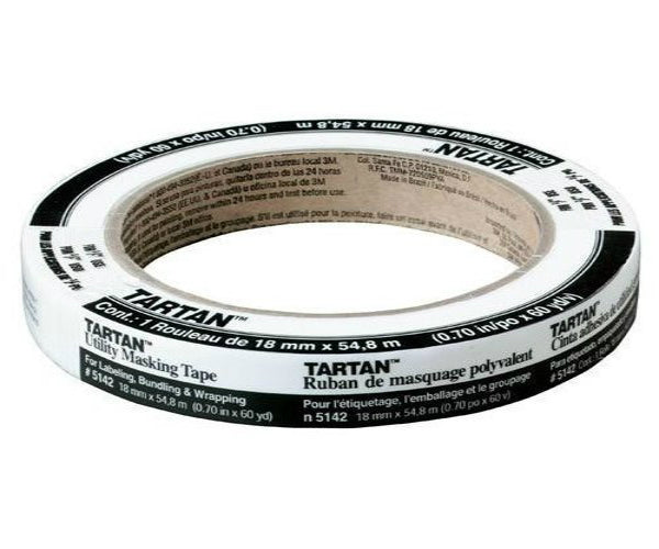 3M 5142-18E Tartan Multi-Purpose Utility Masking Tape, 0.70" x 60 Yd