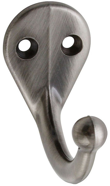 National Hardware N325-498 Cloth Hook, Zinc Die Cast, Pewter, 1"W x 1.79"H