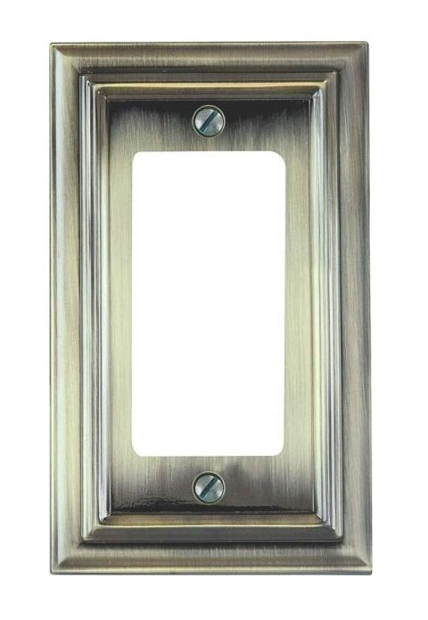 Amertac 94RBB Continental 1 Rocker-GFCI Wall Plate, Brushed Brass