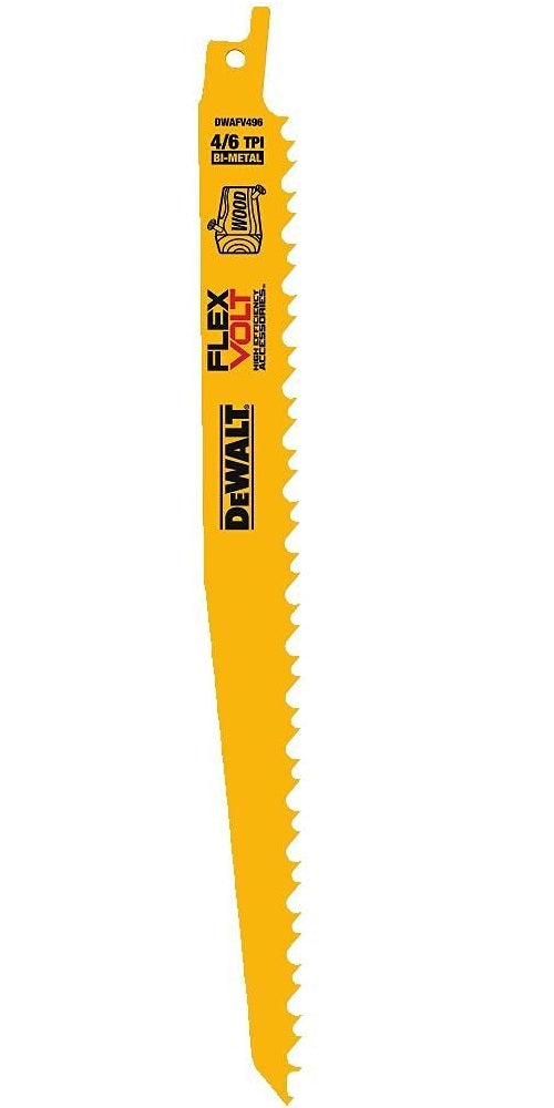 DeWalt DWAFV496 Flexvolt Reciprocating Saw Blade, 9", 6 TPI, 5/Pack