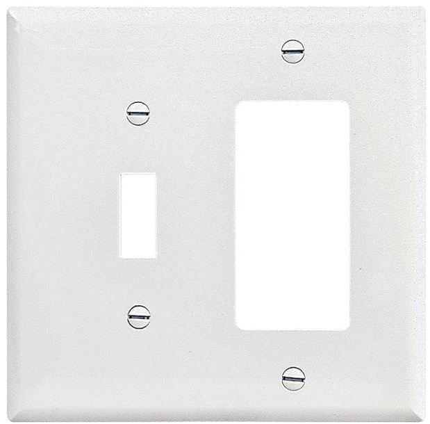 Cooper Lighting PJ126W Decorator/Toggle Plate, 2 Gang, White