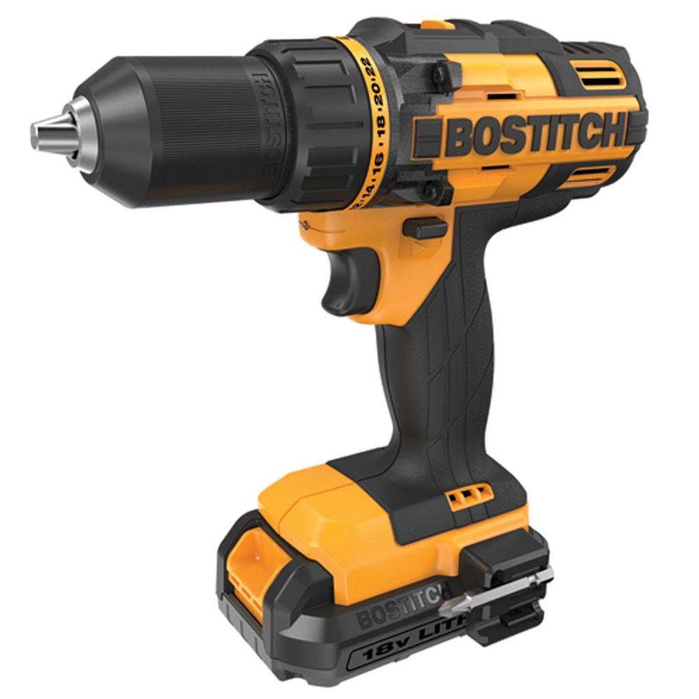 Bostitch BTC400LB Lithium-Ion Cordless Drill/Driver Kit, 18 Volt