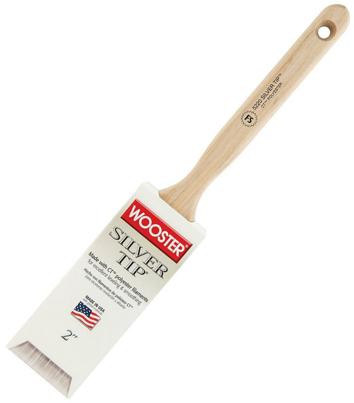 Wooster® 5220-2 Silver Tip® Flat Sash Brush, 2", Birch Hardwood Handle