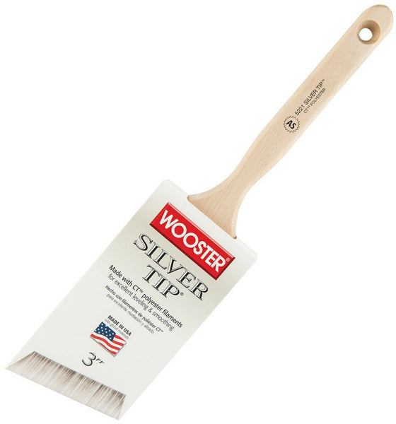 Wooster® 5221-3 Silver Tip® White & Silver CT™ Polyester Paint Brush, 3"