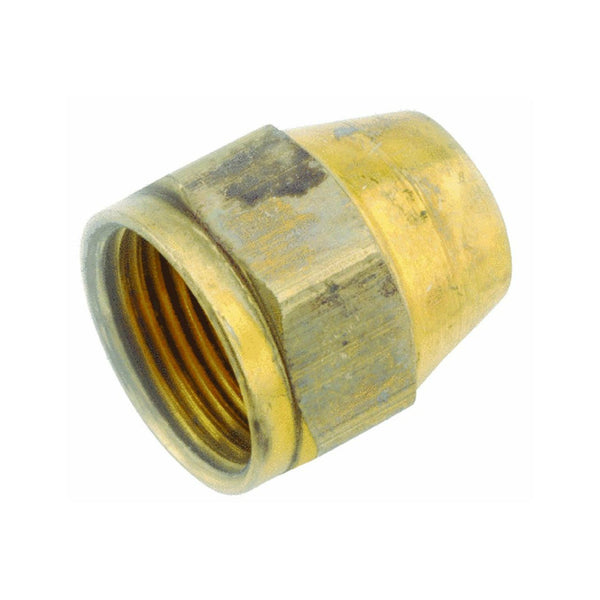 Anderson Metals 54800-06 Brass Space Heater Nut, 3/8" Flare