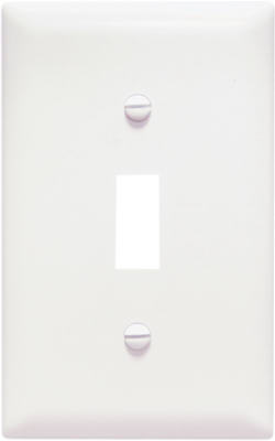 Pass & Seymour SP1WUCC100 Toggle Opening Urea Wall Plate, 1-Gang, White