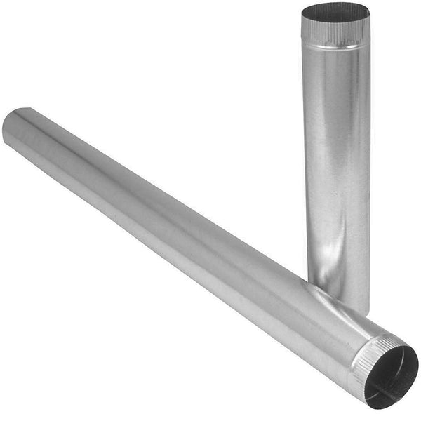 Imperial GV0355 Galvanized Furnace Round Pipe, 26 Gauge, 4" x 24"