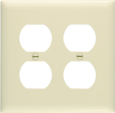 Pass & Seymour SP82IUCC30 Duplex Urea Wall Plate, 2 Gang, Ivory