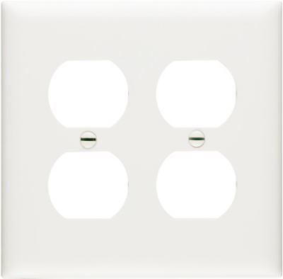 Pass & Seymour Duplex Urea Wall Plate, 2 Gang, White