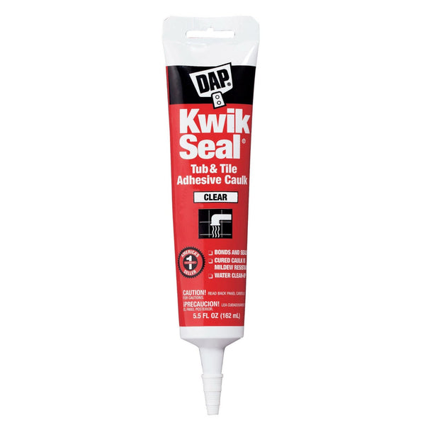 Dap® 18008 Kwik-Seal® Kitchen & Bath Adhesive Caulk, 5.5 Oz, Clear