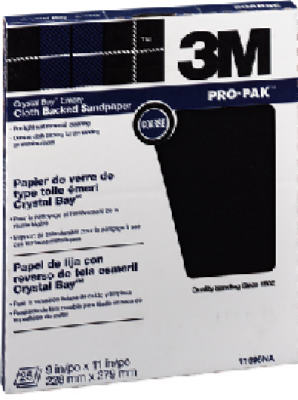 3M 11694 Crystal Bay Emery Cloth Sandpaper, 9" x 11", Fine Grade, 25-Count