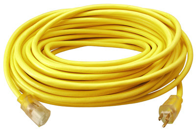 Master Electrician 02588ME Round Vinyl Extension Cord, 12/3 SJTW, 50', Yellow