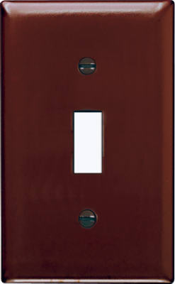 Pass & Seymour Toggle Urea Wall Plate, 1 Gang, Brown