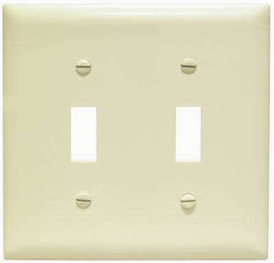 Pass & Seymour Toggle Urea Wall Plate,  2 Gang, Ivory