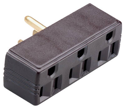 Pass & Seymour Plug-in outlet adapter, 15A, 125V, Brown