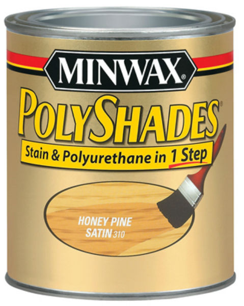 Minwax 61310 PolyShades Stain & Polyurethane Satin Finish, Honey Pine, 1 Qt