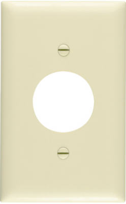 Pass & Seymour Single Receptacle Wall Plate, 1 Gang, Ivory