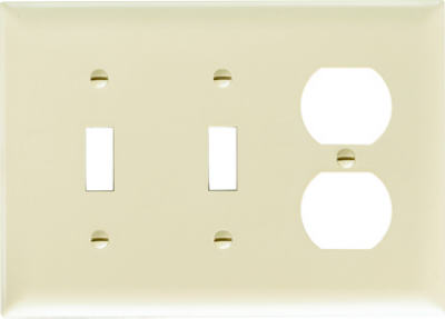 Pass & Seymour SP28IU Combination Urea Wall Plate, 3-Gang, Ivory