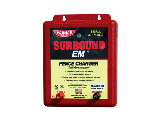 Parmak EM-200 Surround EM Fence Charger, 12 Volt, Battery Operated