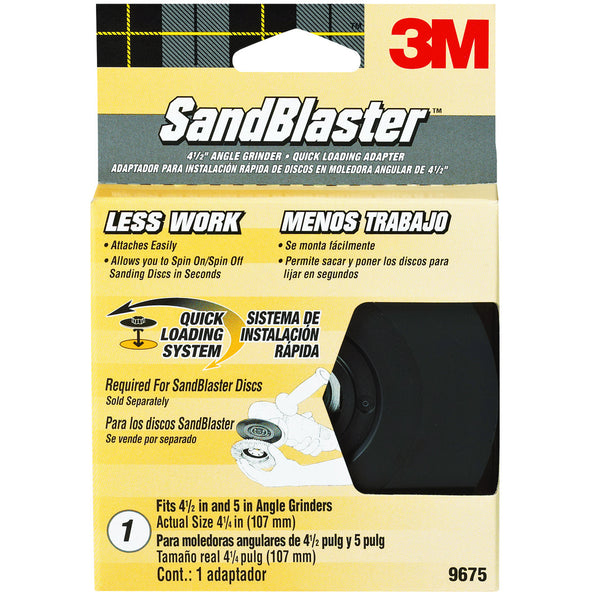 3M 9675 SandBlaster Quick Change Hub Adapter for Right Angle Grinder, 4.5"