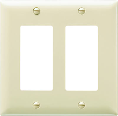 Pass & Seymour Urea Wall Plate, 2 Gang, Ivory