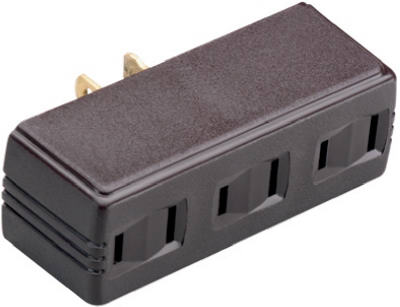 Pass & Seymour Plug-In Adapter, 15A, 125V, Brown