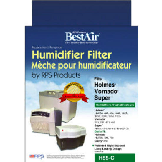 BestAir H55 Extended Life Humidifier Wick Filter, 2-Pack