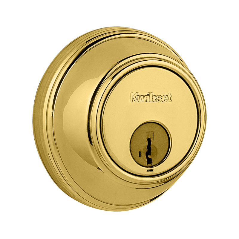 Kwikset® 816-3-RCAL-RCS Smart Key Control Single Cylinder Deadbolt, Polish Brass