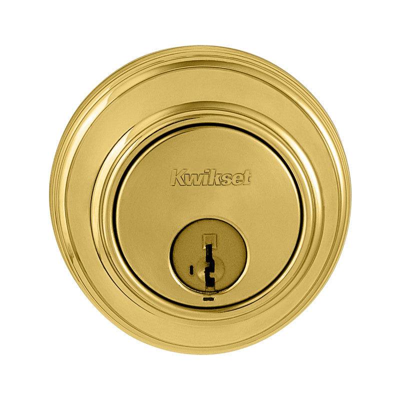 Kwikset® 816-3-RCAL-RCS Smart Key Control Single Cylinder Deadbolt, Polish Brass