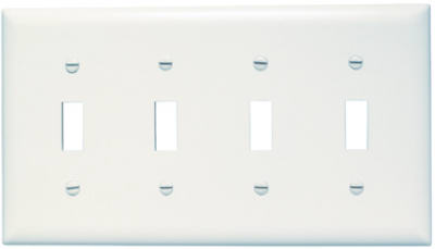 Pass & Seymour Urea Wall Plate, 4 Toggle, 4 Gang, White