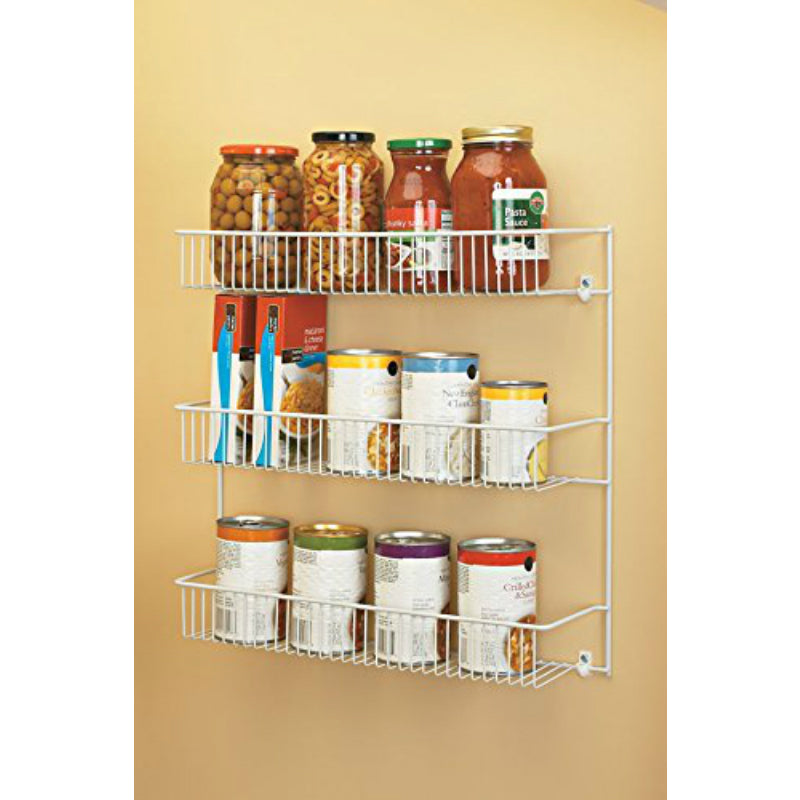 ClosetMaid® 802200 Metal Frame 3-Tier Wall Rack, Epoxy Coated Steel, White, 18"