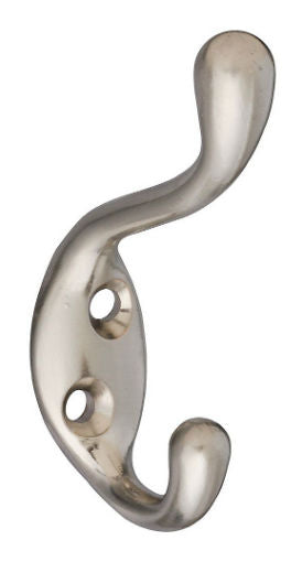 National Hardware® N331-009 Heavy-Duty Coat & Hat Hook, Satin Nickel