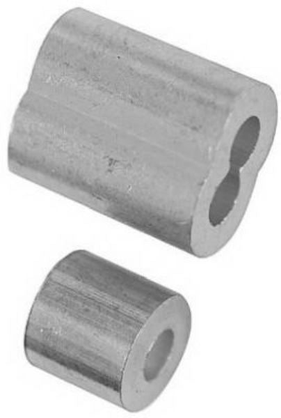 National Hardware® N283-853 Ferrules & Stops, 1/8", Aluminum, 2-Pack