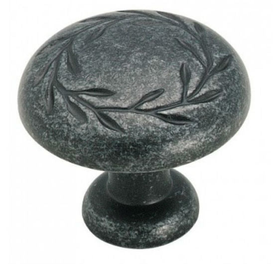 Amerock BP1581WID Inspirations Leaf Knob, 1-1/4", Wrought Iron Dark