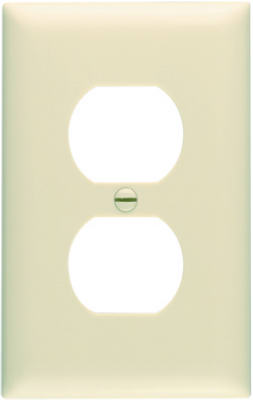 Pass & Seymour TP8ICP10 Duplex Wall Plate, 1 Gang, Ivory