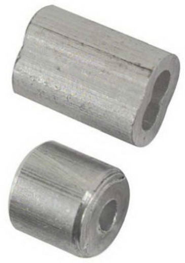 National Hardware® N283-879 Ferrules & Stops, 1/16", Aluminum, 2-Pack