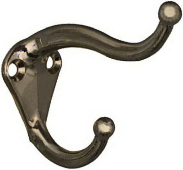 National Hardware® N192-781 Coat & Hat Hooks, Nickel, 2-Pack