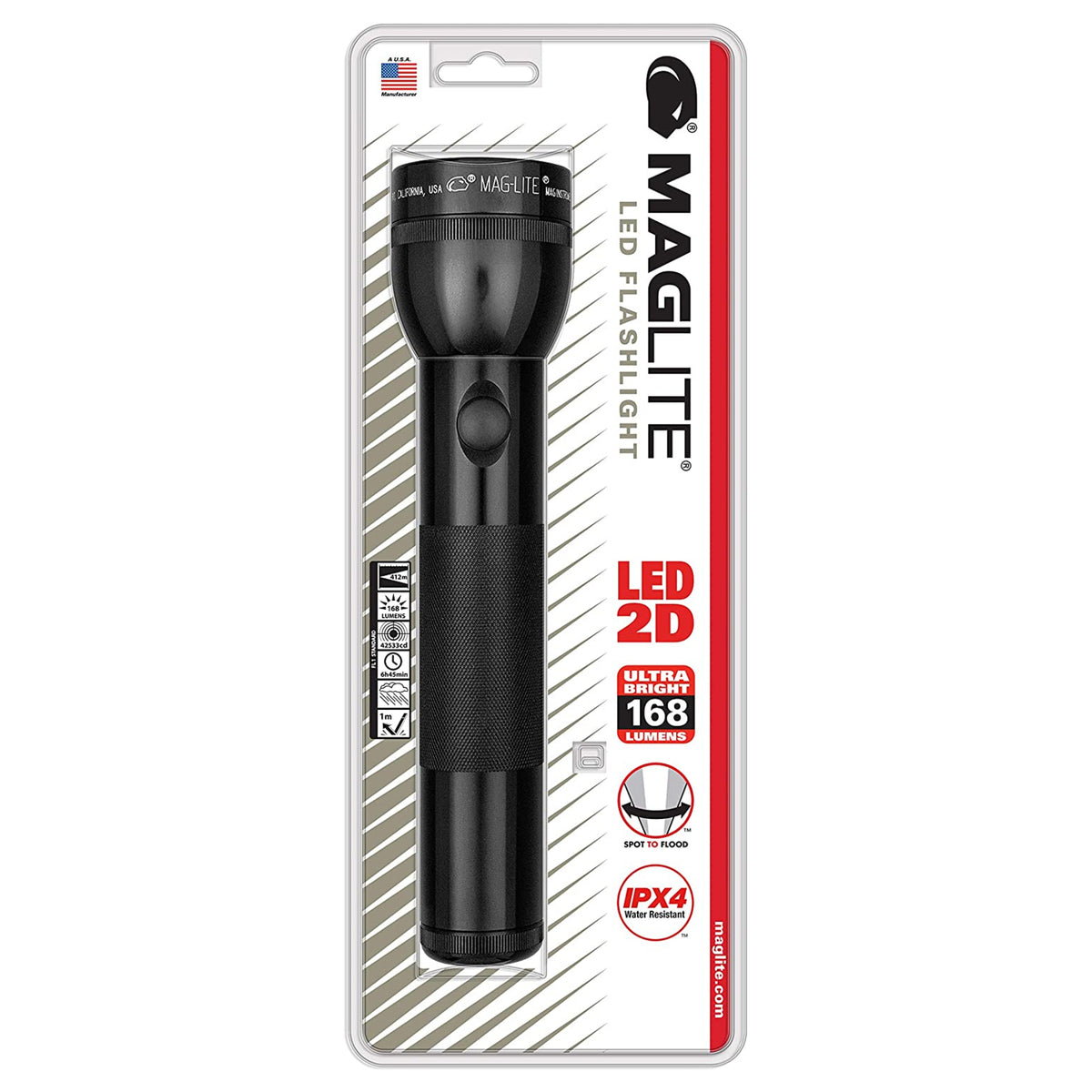 Maglite ST2D016 LED 2-D Cell Aluminum Flashlight, Black